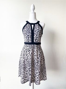 ELLE Black & White Heart Print Dress Size 2